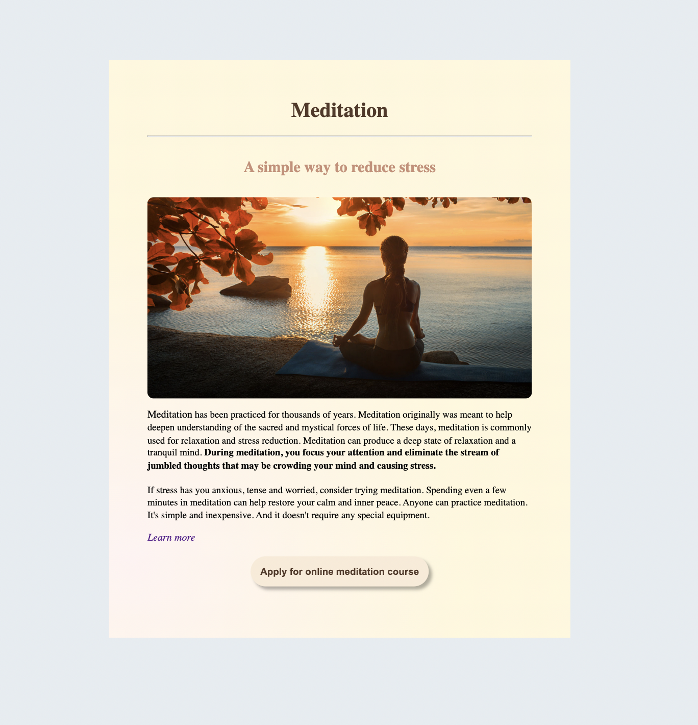 Meditation project